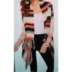 EXLURA Cozy Striped Women's Poncho